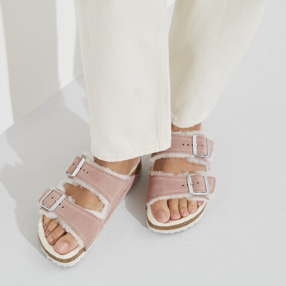 Birkenstock Arizona Shearling Suede Leather - Pink Clay - Picture 6 of 10